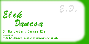 elek dancsa business card